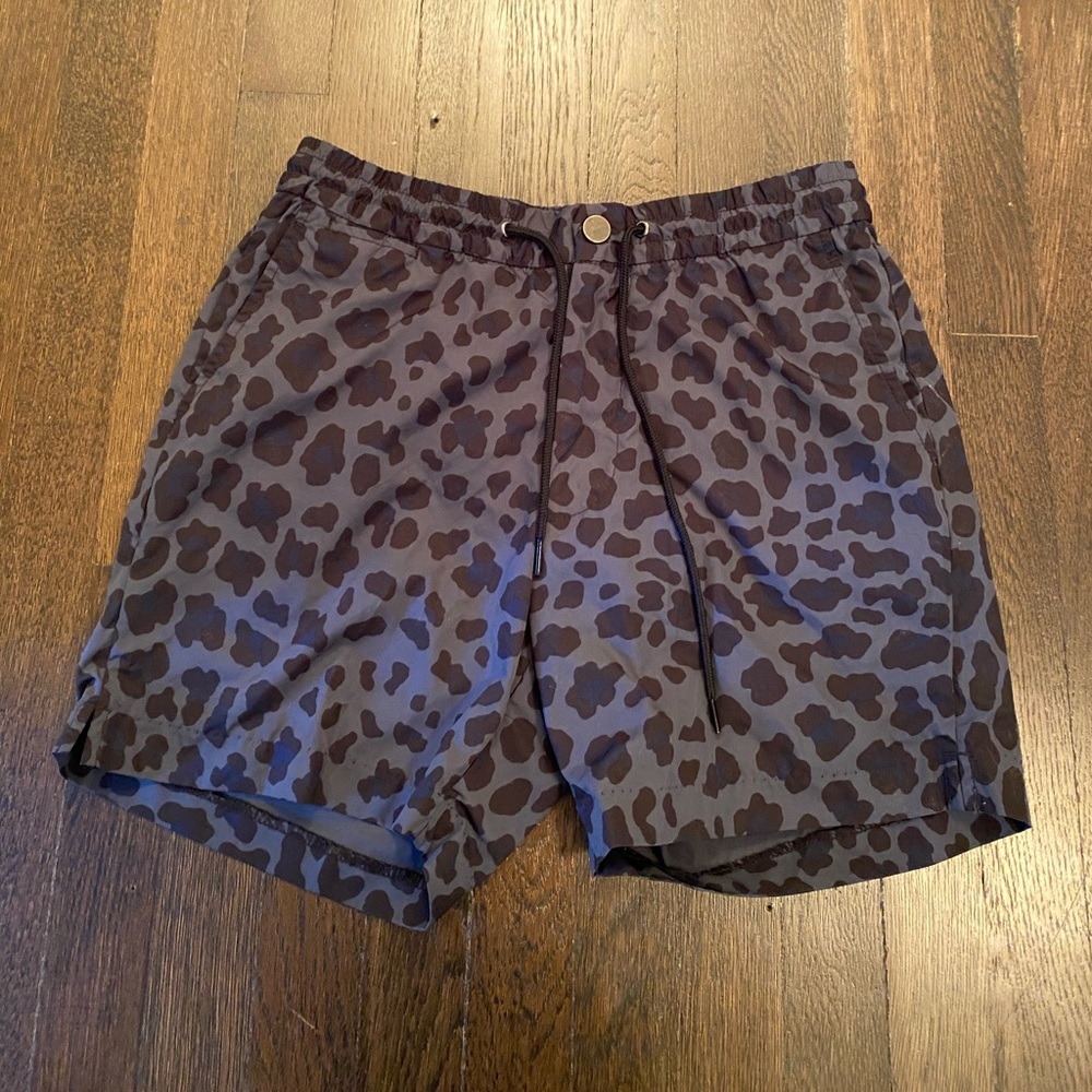 Marc by Marc Jacobs navy leopard print swim shorts